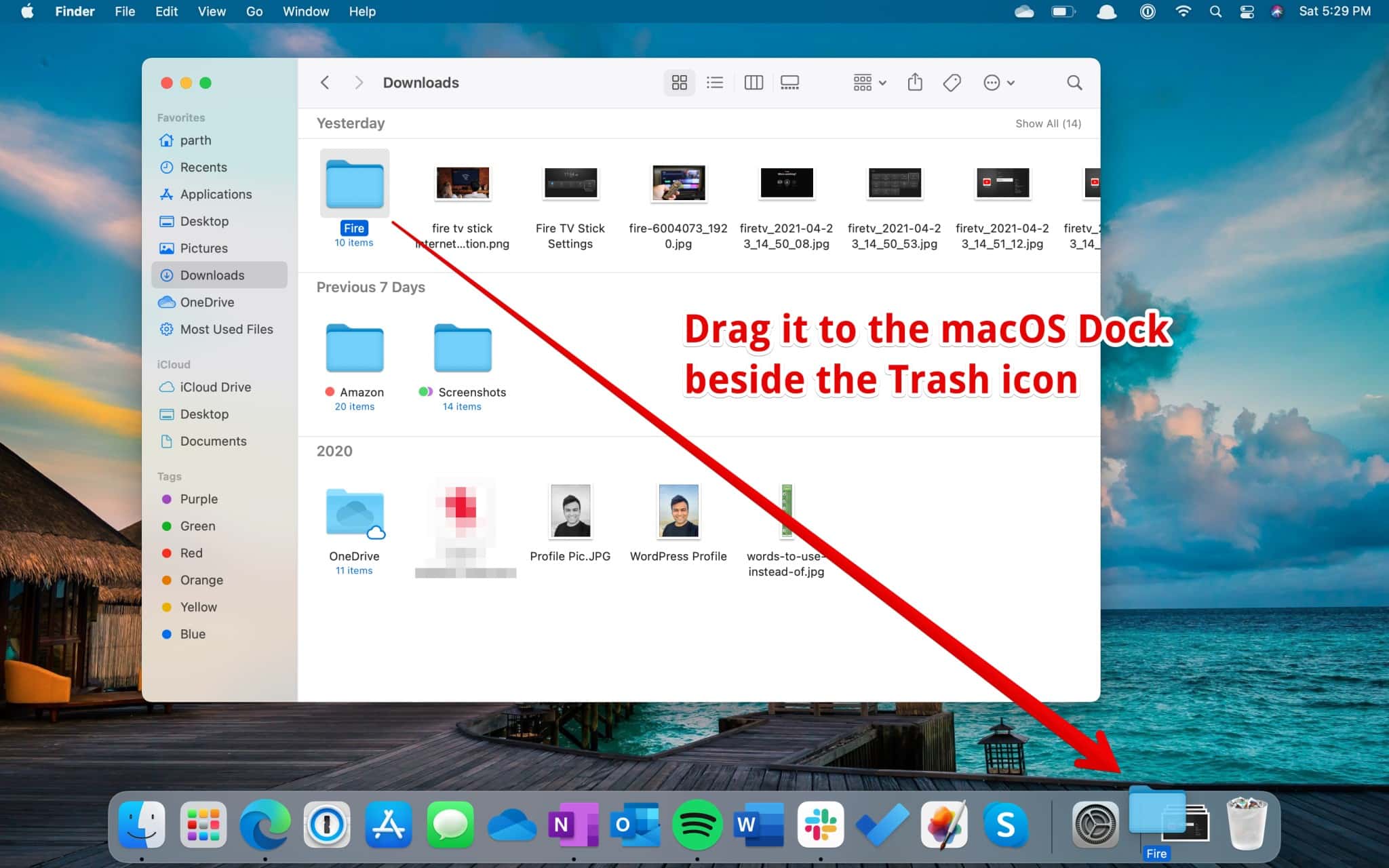 Drag it to the macOS Dock beside the Trash icon