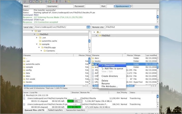 Filezilla FTP Client for Mac