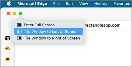 Pin the window to the left or the right side in macOS Big Sur