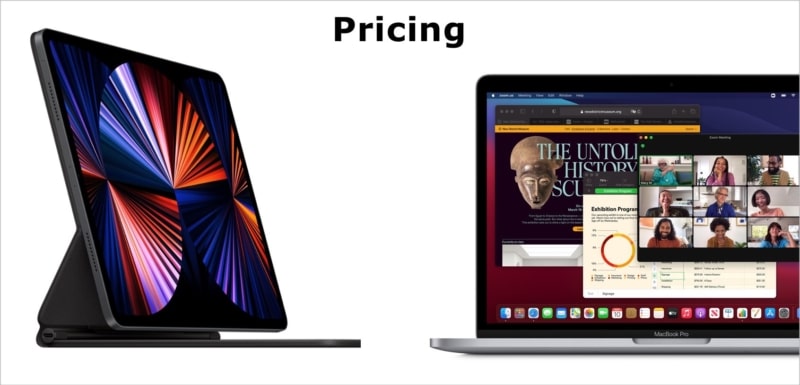 Pricing - M1 iPad Pro vs. M1 MacBook Pro