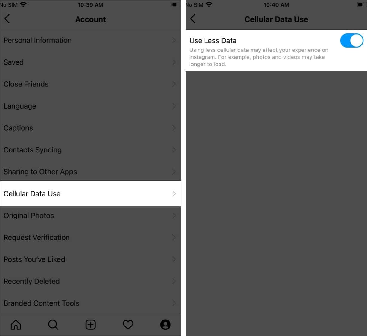 Turn off autoplay videos on Instagram