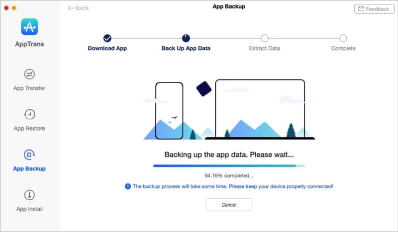 Backup Apps and app data using AppTrans