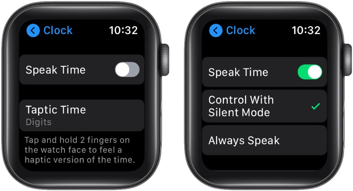 In Apple Watch Settings turn off Speak Time or set it to Control With Silent Mode