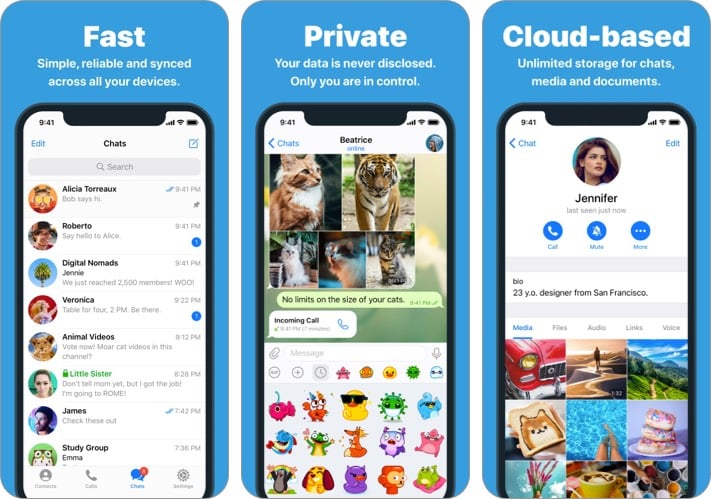 Telegram Social Media App Screenshot