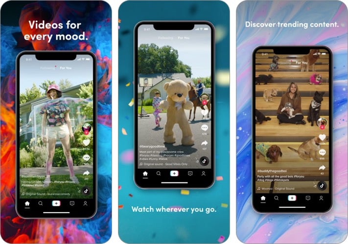 Tiktok social media app screenshot