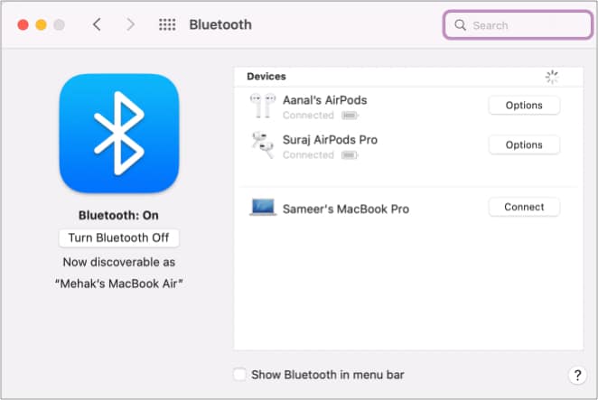 Connect both the AirPods with Mac Bluetooth