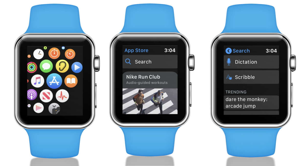 Open App Store, Tap on Search, Use Scribble on Apple Watch