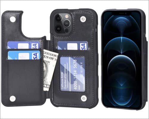 Arae PU Leather Wallet Case for iPhone 12 Pro Max