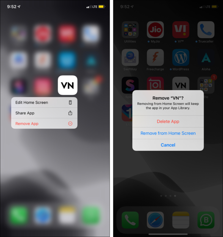 Delete apps from iPhone Home Screen