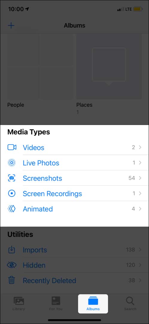 Löschen Sie unnötige Screenshots von Live-Fotos aus der Fotos-App