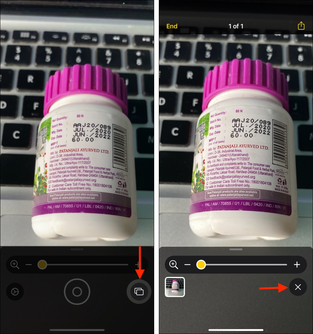 Enter Multi Photo Mode in iPhone Magnifier