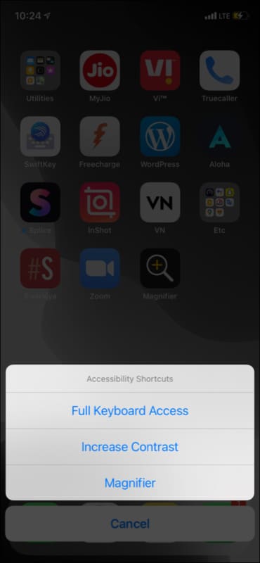 How to access Magnifier via Accessibility Shortcut