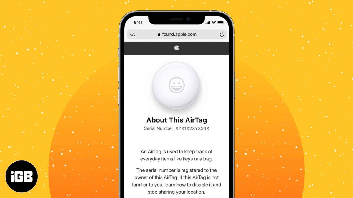 How to find serial number of apple airtag