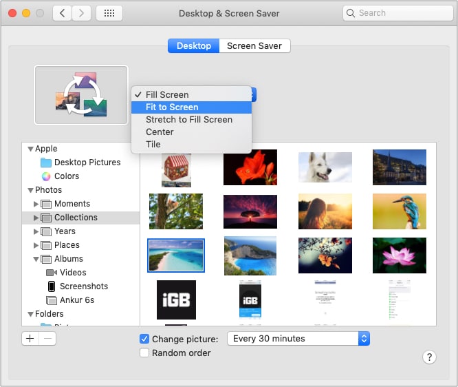 Andere Hintergrundanpassungen auf dem Mac