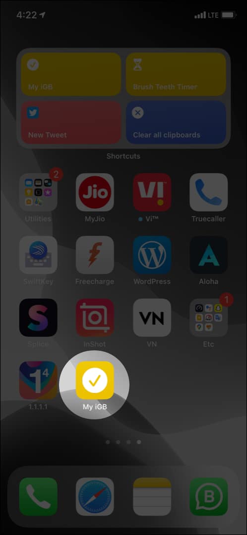 Run a shortcut from Home Screen