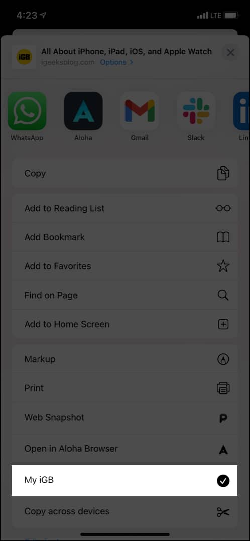 Run a shortcut from Share Sheet