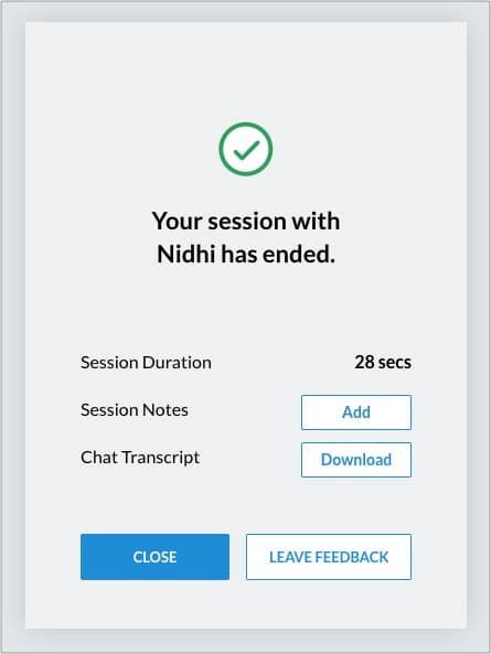 Session notes and chat transcripts in Zoho Assist