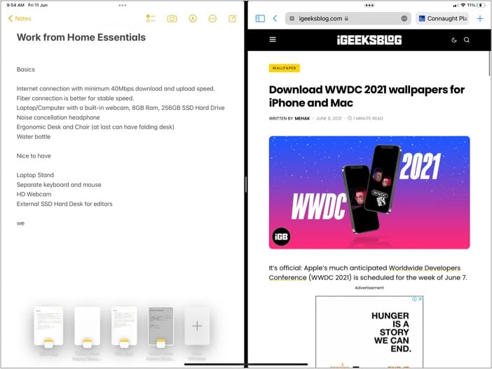 How to use Split View on iPad in iPadOS 15