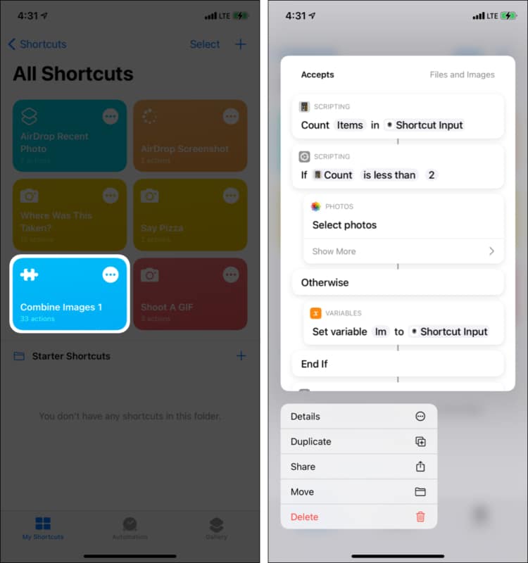How to duplicate Siri shortcut on iPhone