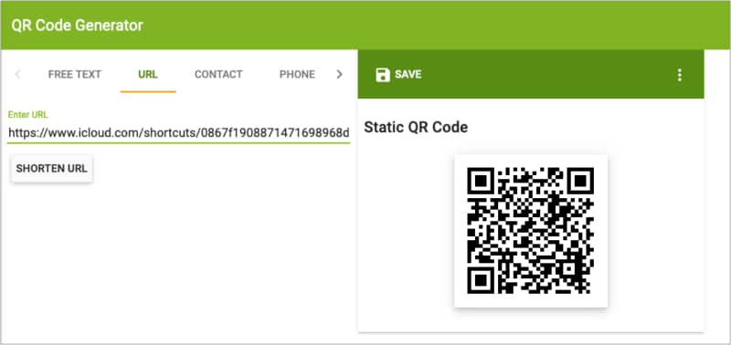Make QR code using QR code generator and scan on iPhone