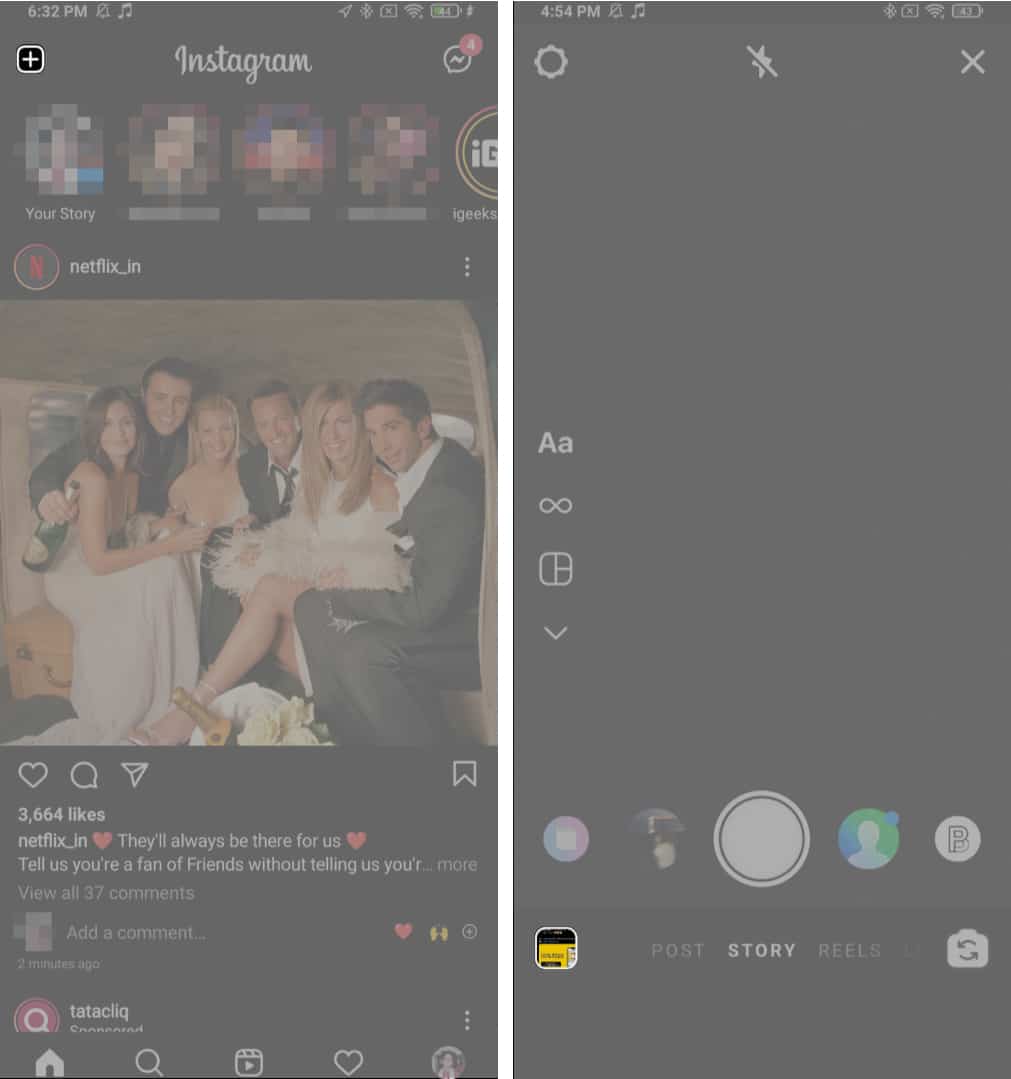 open instagram stories android