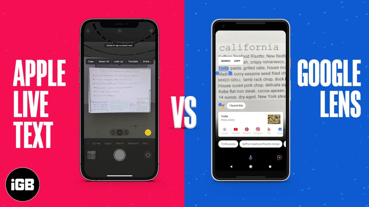 Apple live text vs google lens