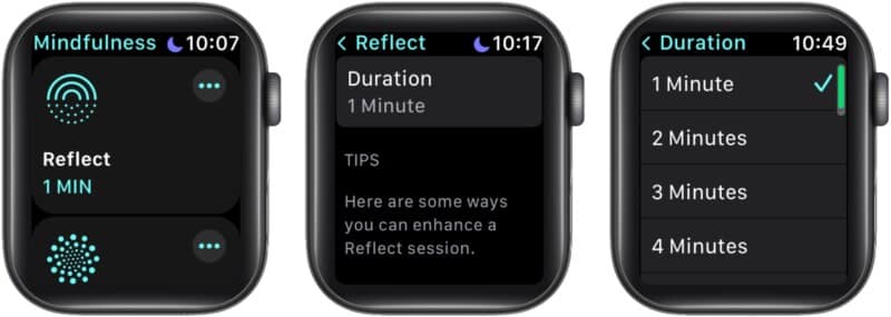 Change duration of a Reflect session on Apple Watch