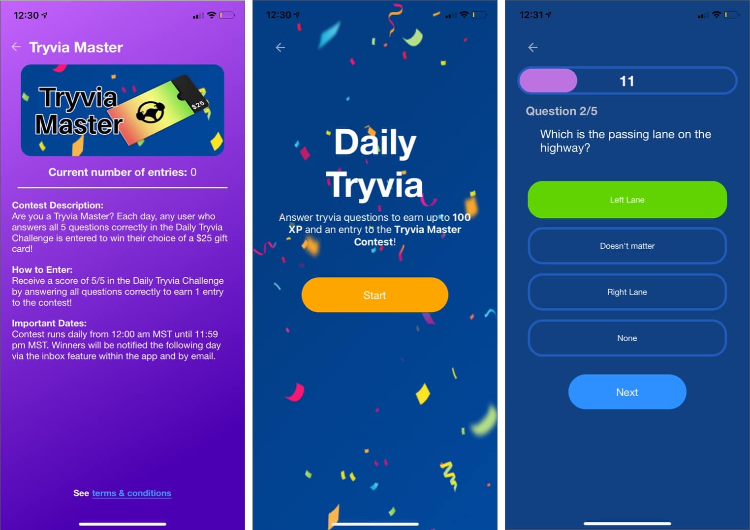 Earn extra xp by completing Daily Tryvia