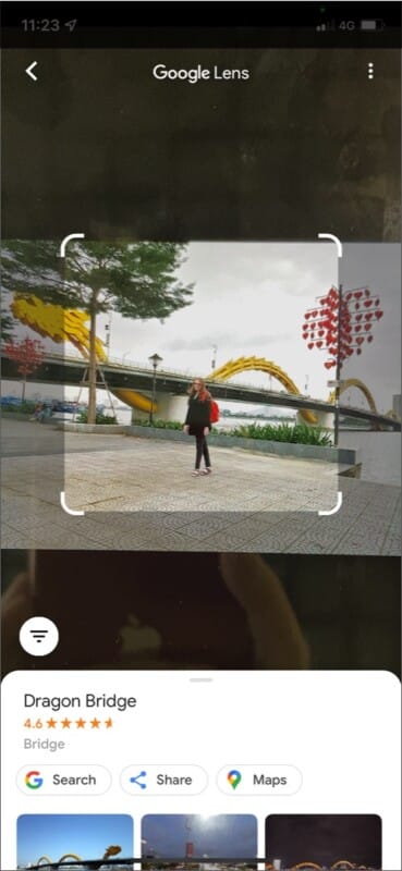 Google Lens Identifying landmarks