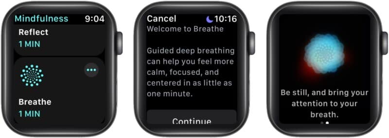 How to start a Breathe session on Apple Watch