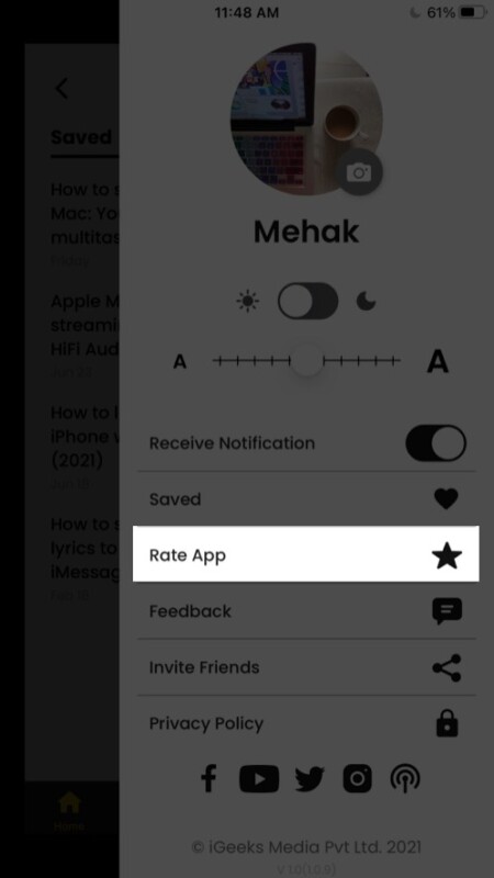 Rate iGeeksBlog app for iPhone