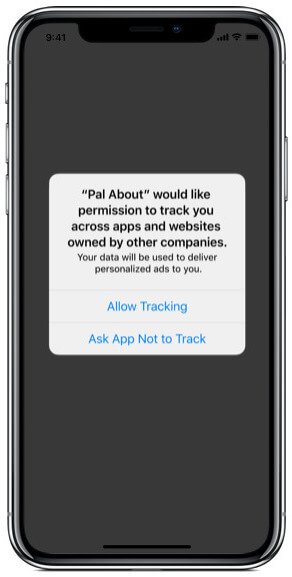 App asking permission for tracking in iOS 14