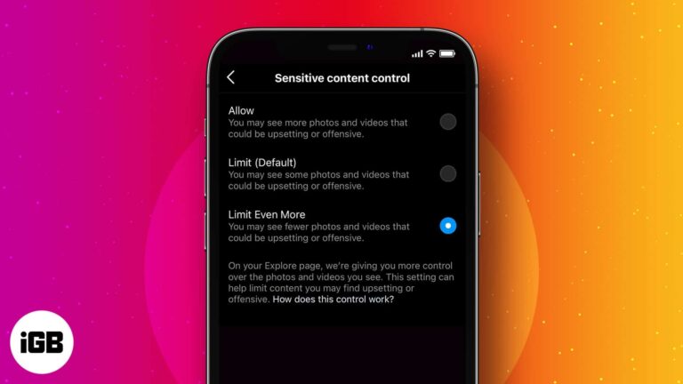 How to use instagram sensitive content control