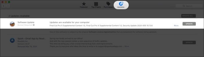 Check for macOS updates from App Store on Mac