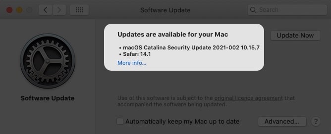 Check for new updates on Mac