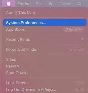 Go to the Apple Menu, select System Preferences