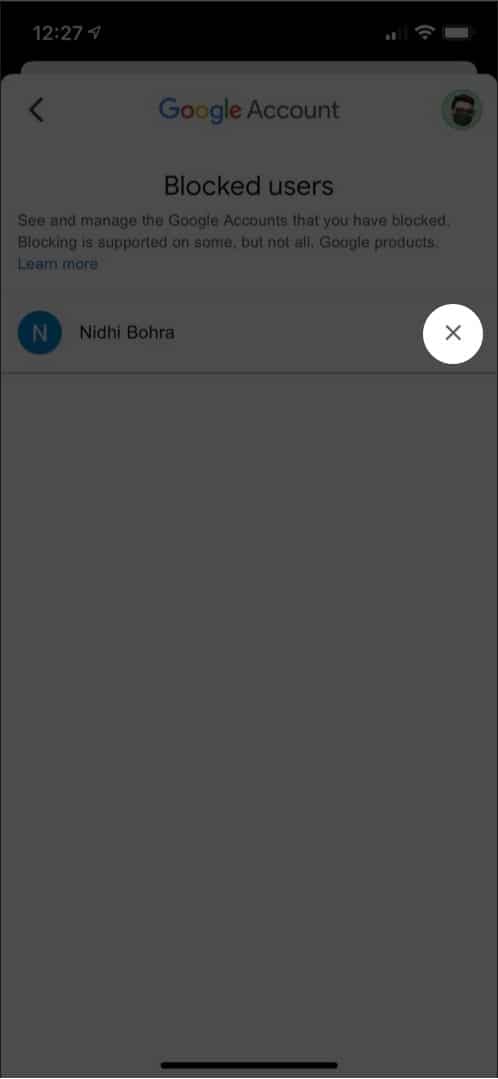 Hit X icon next to the person's name to unblock from Google Drive