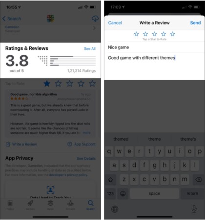 How to edit your app ratings from iPhone