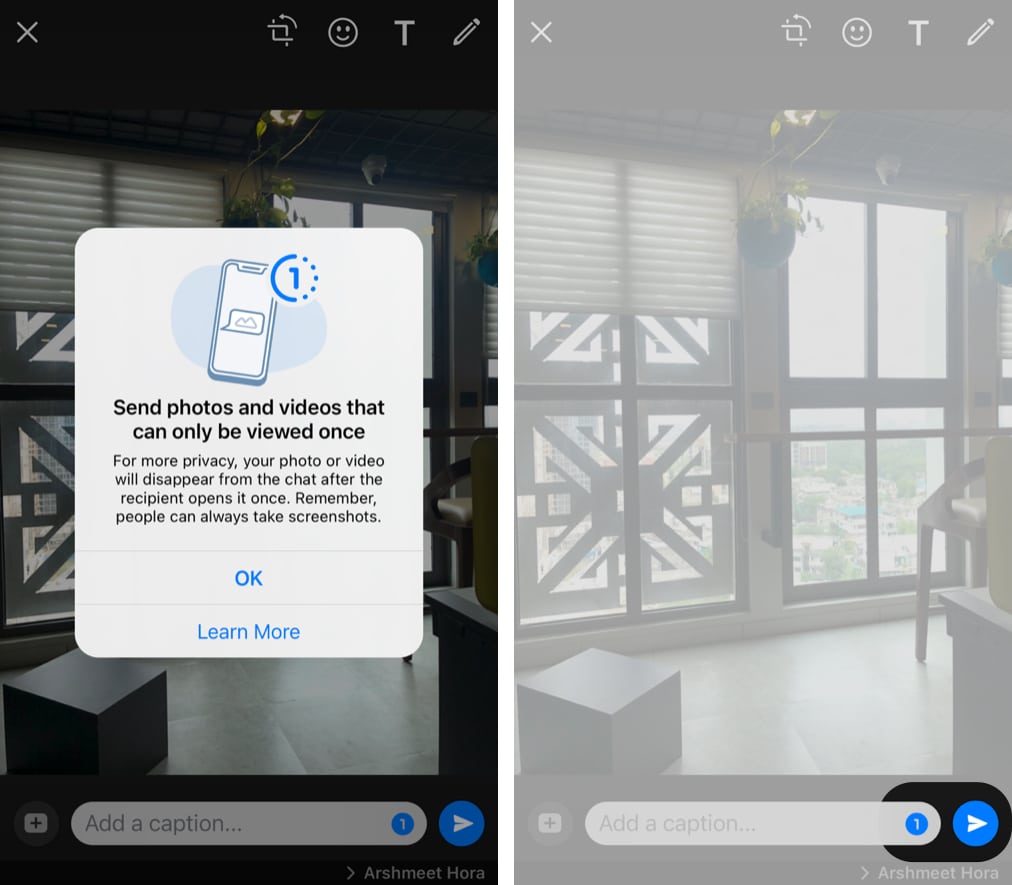 Send View Once messages in WhatsApp on iPhone and Android