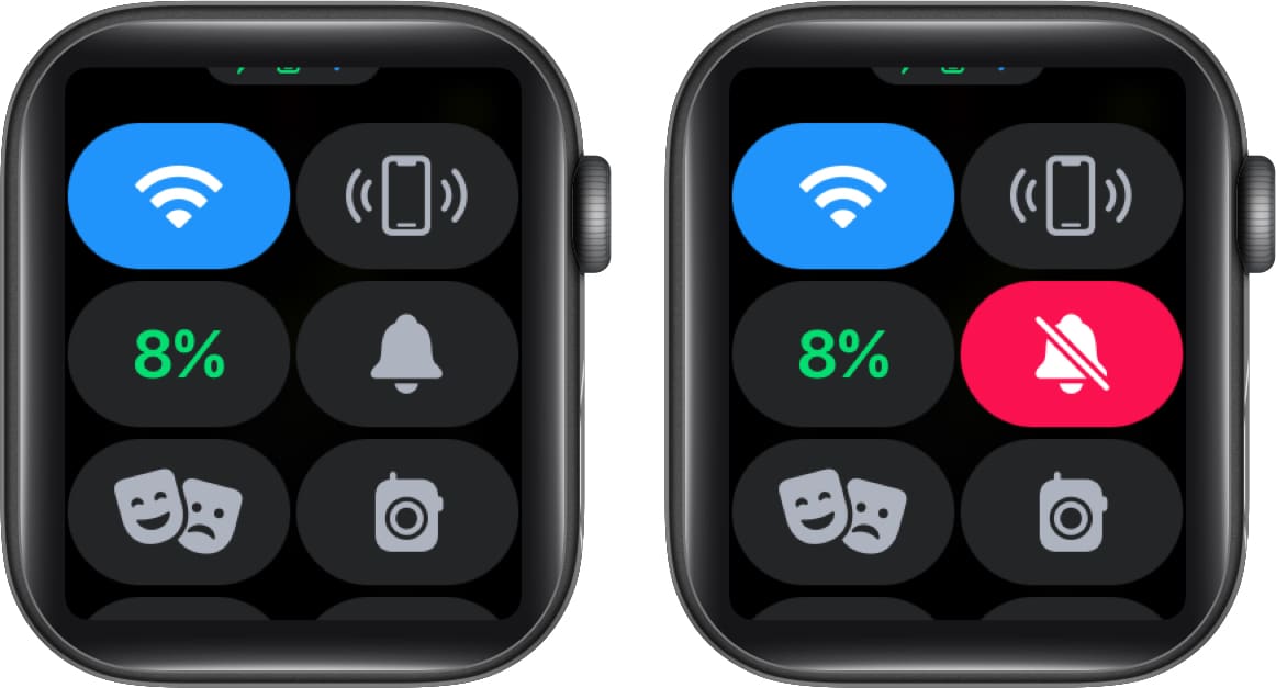 Silence your Apple Watch from Control Center