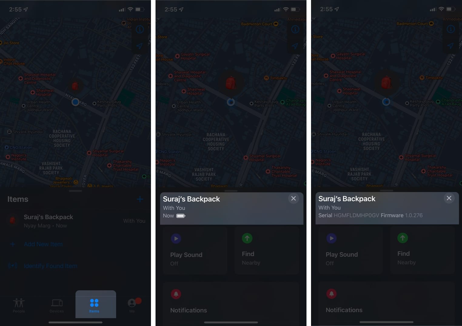 Airtag Firmware Versions
