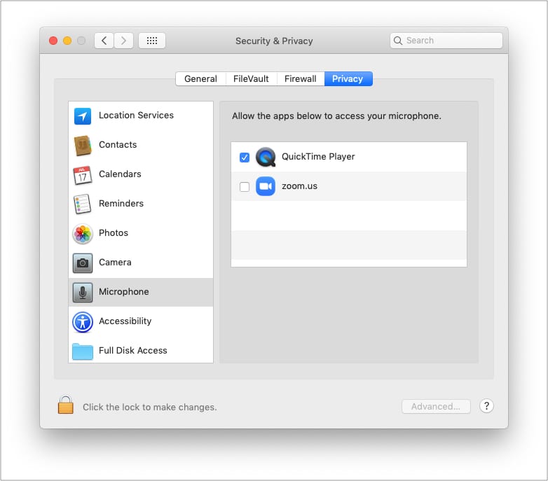 Mac apps with or without Microphone access