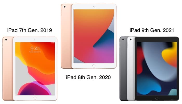 Design comparison of New iPad (9th Gen.)