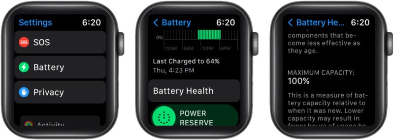 How to check Battery Health in watchOS 8