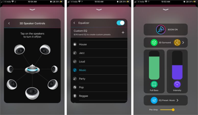 3D Surround Sound in Boom iPhone app
