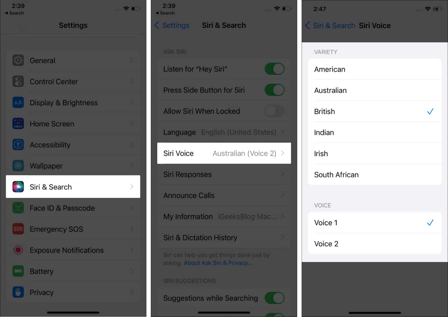 how to customize siri voice