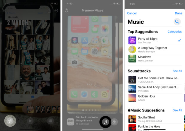 Change the background music in Memories on iPhone