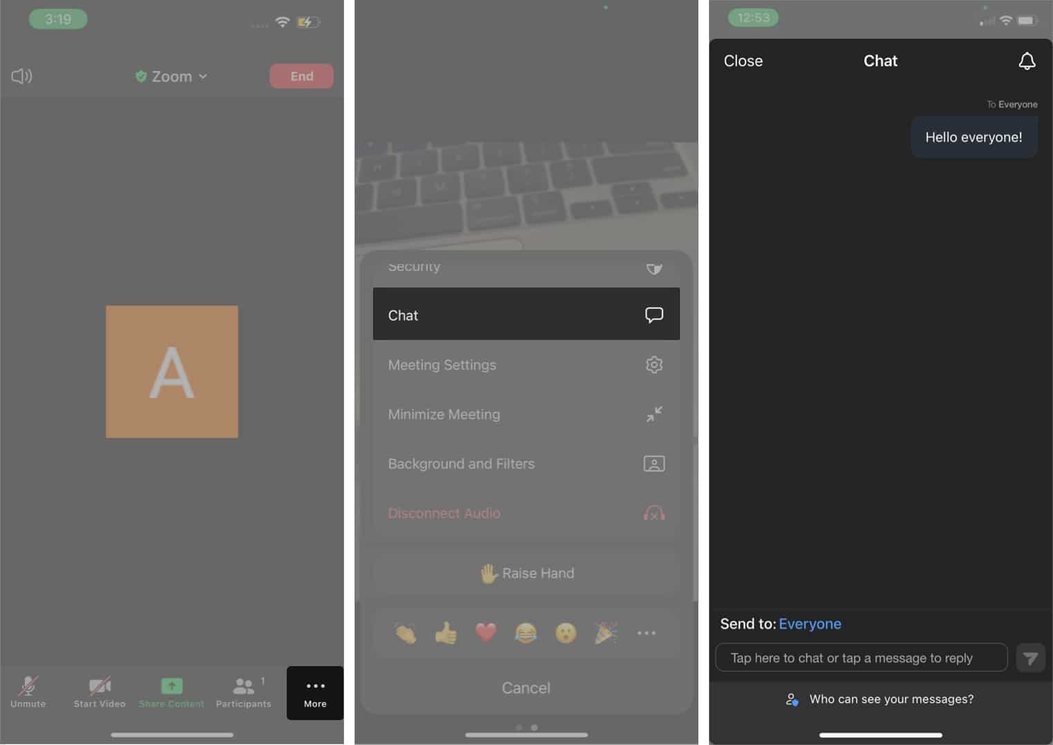 How to chat in Zoom on iPhone
