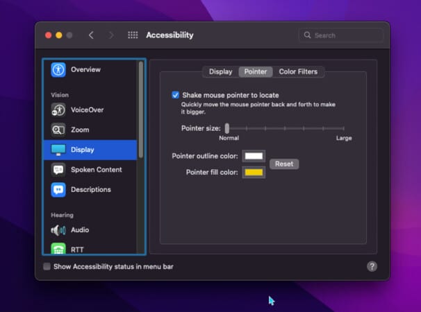 Mouse pointer customization in macos monterey 606x450 1 Mouse pointer customization in macOS Monterey