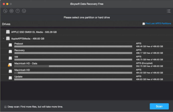 Select the drive you want to recover on Mac